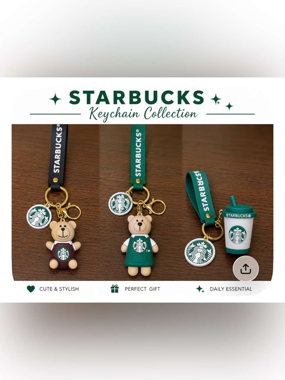 Starbucks Adorable 3D Bearista & Coffee Cup Keychains – You Pick! ☕